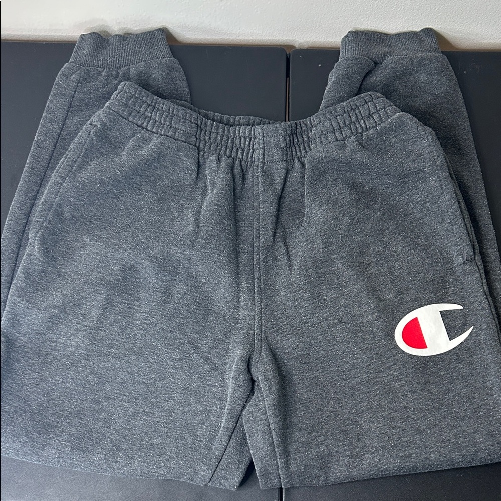 Champion Kids' Gray Joggers with Red Logo